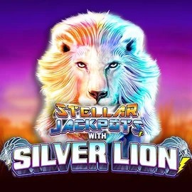 Stellar Jackpots with Silver Lion online game logo by Lightning Box Game on goldexxcasino.com